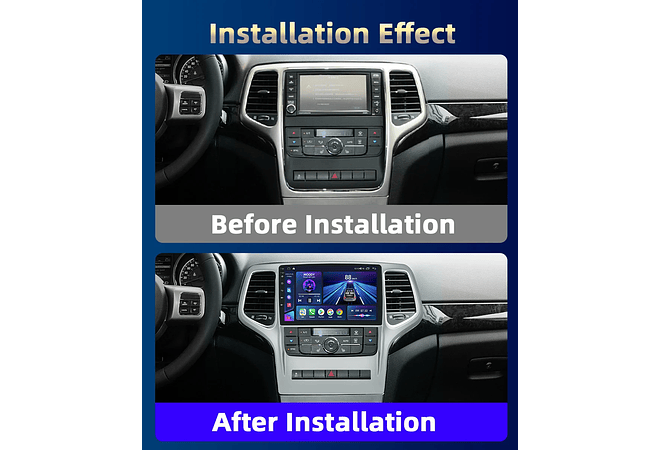 RD128 Android jeep grand cherokee 2008-2013 1GB a 8GB RAM e 16GB a 128GB ROM com ou sem Carplay