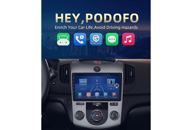 RD130 Android kia forte 2009-2017 1GB a 8GB RAM e 16GB a 128GB ROM com ou sem Carplay