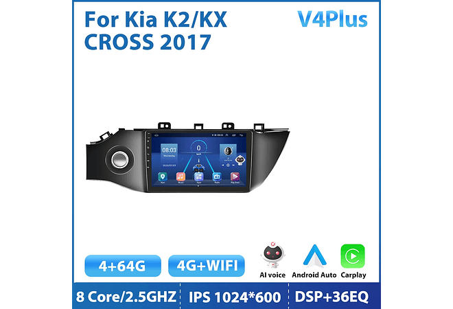 RD131 Android kia k2/kx cruz 2017 1GB a 8GB RAM e 16GB a 128GB ROM com ou sem Carplay