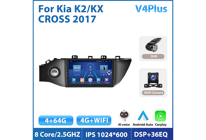 RD131 Android kia k2/kx cruz 2017 1GB a 8GB RAM e 16GB a 128GB ROM com ou sem Carplay