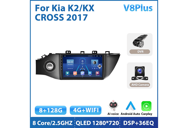 RD131 Android kia k2/kx cruz 2017 1GB a 8GB RAM e 16GB a 128GB ROM com ou sem Carplay