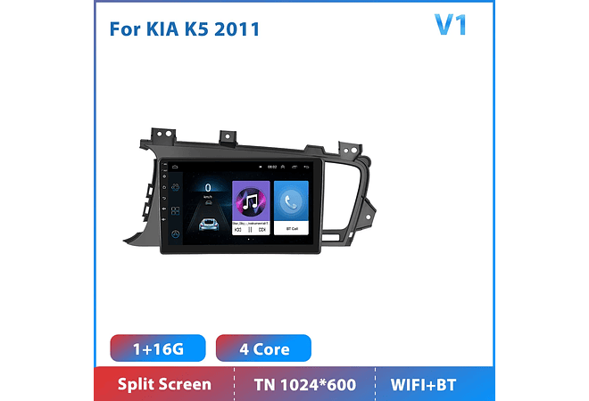 RD133 Android kia k5 2011 1GB a 8GB RAM e 16GB a 128GB ROM com ou sem Carplay