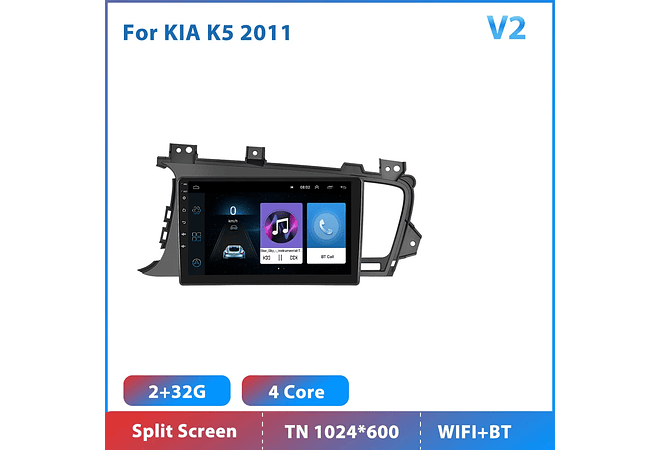 RD133 Android kia k5 2011 1GB a 8GB RAM e 16GB a 128GB ROM com ou sem Carplay