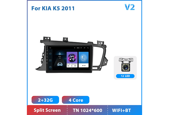 RD133 Android kia k5 2011 1GB a 8GB RAM e 16GB a 128GB ROM com ou sem Carplay