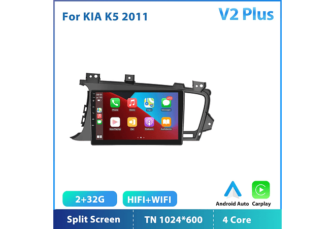 RD133 Android kia k5 2011 1GB a 8GB RAM e 16GB a 128GB ROM com ou sem Carplay