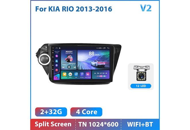 RD135 Android kia rio 3 4 2010-2018 1GB a 8GB RAM e 16GB a 128GB ROM com ou sem Carplay