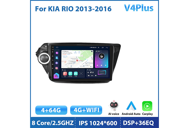 RD135 Android kia rio 3 4 2010-2018 1GB a 8GB RAM e 16GB a 128GB ROM com ou sem Carplay