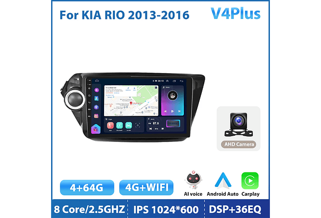 RD135 Android kia rio 3 4 2010-2018 1GB a 8GB RAM e 16GB a 128GB ROM com ou sem Carplay