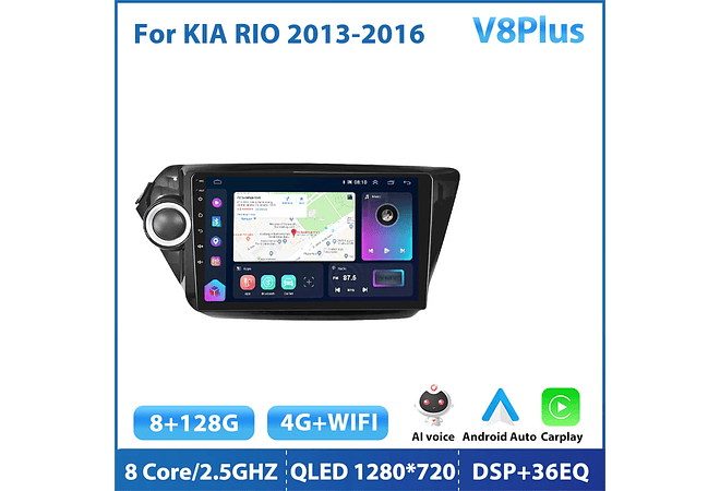 RD135 Android kia rio 3 4 2010-2018 1GB a 8GB RAM e 16GB a 128GB ROM com ou sem Carplay