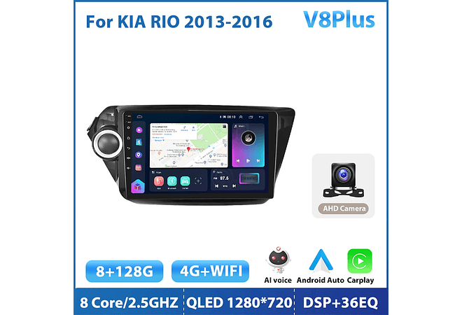 RD135 Android kia rio 3 4 2010-2018 1GB a 8GB RAM e 16GB a 128GB ROM com ou sem Carplay