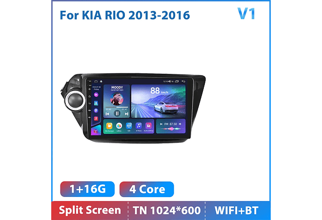 RD135 Android kia rio 3 4 2010-2018 1GB a 8GB RAM e 16GB a 128GB ROM com ou sem Carplay