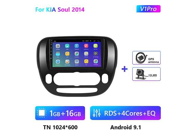RD136 Android kia soul 2014 1GB a 8GB RAM e 16GB a 128GB ROM com ou sem Carplay