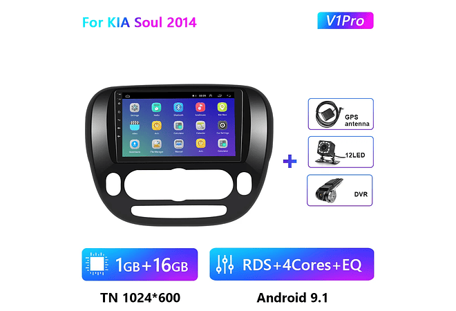 RD136 Android kia soul 2014 1GB a 8GB RAM e 16GB a 128GB ROM com ou sem Carplay