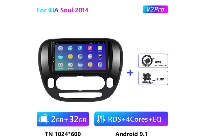 RD136 Android kia soul 2014 1GB a 8GB RAM e 16GB a 128GB ROM com ou sem Carplay