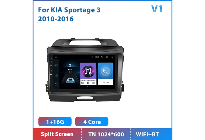 RD137 Android kia sportage 2010-2016 1GB a 8GB RAM e 16GB a 128GB ROM com ou sem Carplay