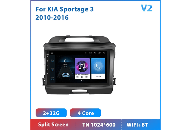 RD137 Android kia sportage 2010-2016 1GB a 8GB RAM e 16GB a 128GB ROM com ou sem Carplay