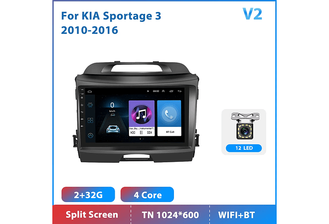 RD137 Android kia sportage 2010-2016 1GB a 8GB RAM e 16GB a 128GB ROM com ou sem Carplay
