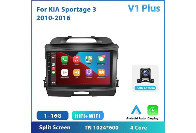 RD137 Android kia sportage 2010-2016 1GB a 8GB RAM e 16GB a 128GB ROM com ou sem Carplay