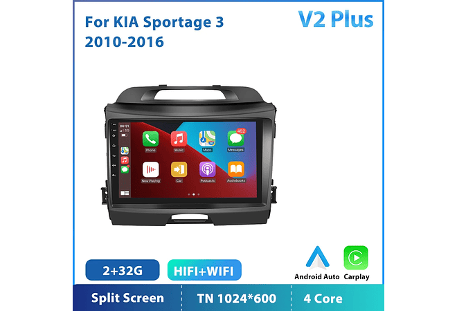 RD137 Android kia sportage 2010-2016 1GB a 8GB RAM e 16GB a 128GB ROM com ou sem Carplay