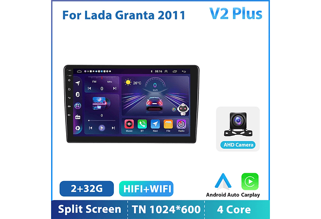 RD138 Android Lada granta 2011 1GB a 8GB RAM e 16GB a 128GB ROM com ou sem Carplay
