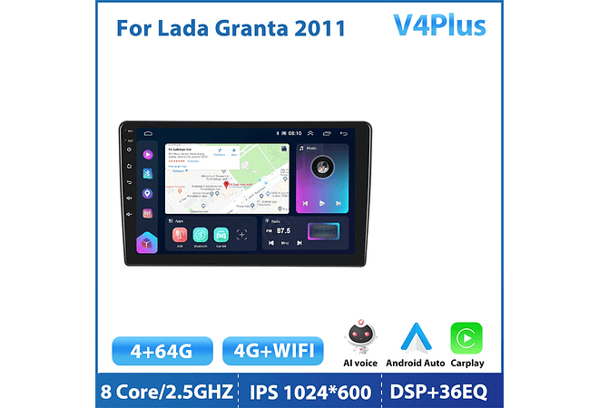 RD138 Android Lada granta 2011 1GB a 8GB RAM e 16GB a 128GB ROM com ou sem Carplay