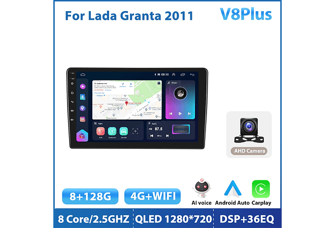RD138 Android Lada granta 2011 1GB a 8GB RAM e 16GB a 128GB ROM com ou sem Carplay