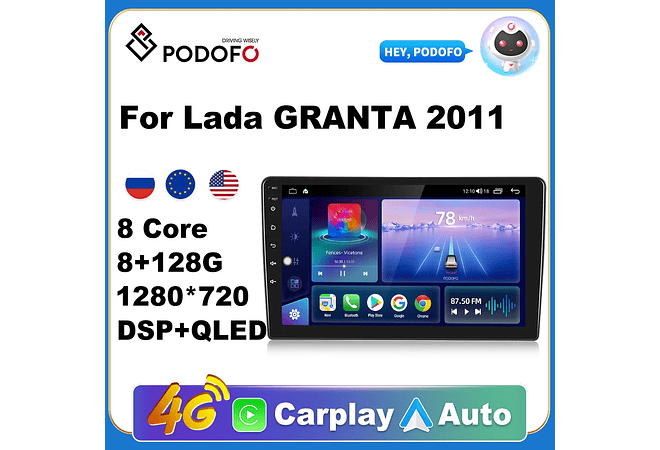 RD138 Android Lada granta 2011 1GB a 8GB RAM e 16GB a 128GB ROM com ou sem Carplay
