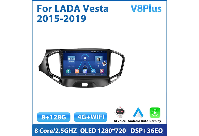 RD140 Android Lada vesta cross sport 2015-2019 1GB a 8GB RAM e 16GB a 128GB ROM com ou sem Carplay