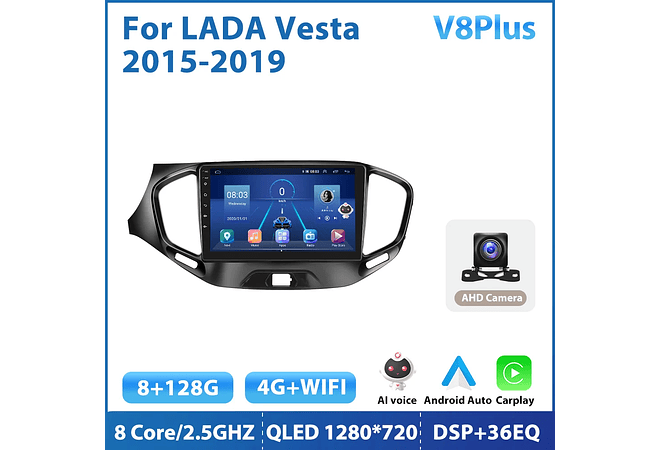 RD140 Android Lada vesta cross sport 2015-2019 1GB a 8GB RAM e 16GB a 128GB ROM com ou sem Carplay