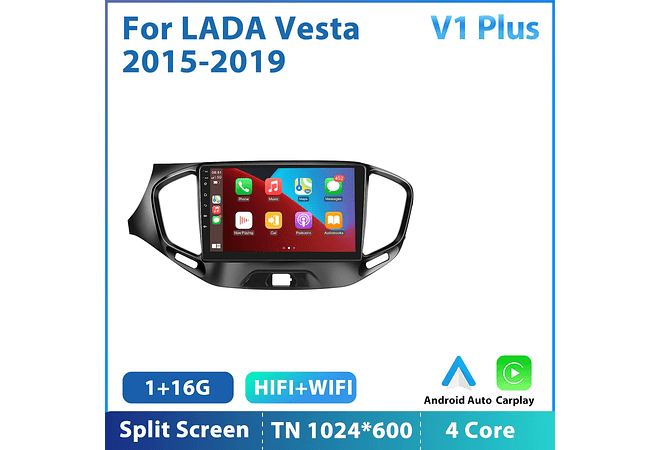 RD140 Android Lada vesta cross sport 2015-2019 1GB a 8GB RAM e 16GB a 128GB ROM com ou sem Carplay