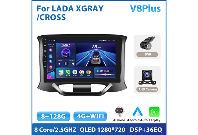 RD141 Android Lada X ray xray cruz 1GB a 8GB RAM e 16GB a 128GB ROM com ou sem Carplay