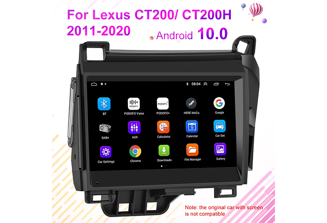 RD142 Android Lexus CT200/ct200h 2011-2020 1GB a 8GB RAM e 16GB a 128GB ROM com ou sem Carplay