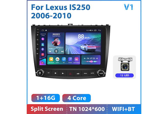 RD144 Android Lexus is250 2006-2010 1GB a 8GB RAM e 16GB a 128GB ROM com ou sem Carplay