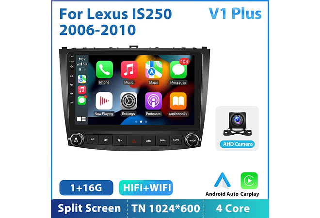 RD144 Android Lexus is250 2006-2010 1GB a 8GB RAM e 16GB a 128GB ROM com ou sem Carplay