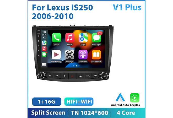 RD144 Android Lexus is250 2006-2010 1GB a 8GB RAM e 16GB a 128GB ROM com ou sem Carplay