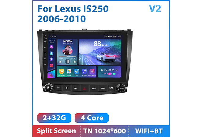 RD144 Android Lexus is250 2006-2010 1GB a 8GB RAM e 16GB a 128GB ROM com ou sem Carplay