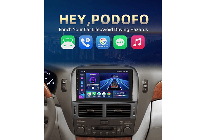 RD145 Android Lexus ls430 2001-2006 1GB a 8GB RAM e 16GB a 128GB ROM com ou sem Carplay