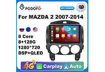 RD146 Android Mazda 2 2007-2014 1GB a 8GB RAM e 16GB a 128GB ROM com ou sem Carplay