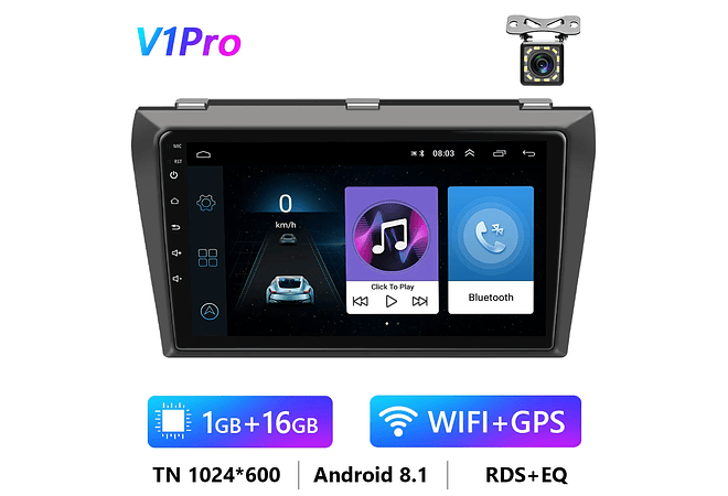 RD147 Android Mazda 3 2004-2012 1GB a 8GB RAM e 16GB a 128GB ROM com ou sem Carplay