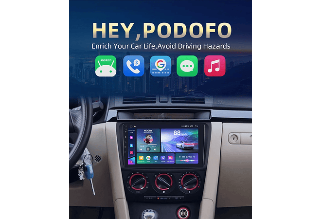 RD149 Android Mazda 3 2009-2013 1GB a 8GB RAM e 16GB a 128GB ROM com ou sem Carplay