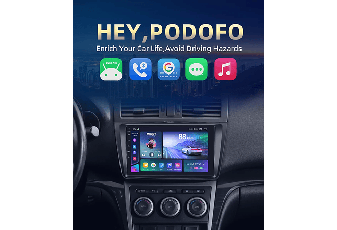 RD151 Android Mazda 6 rui asa 2007-2012 1GB a 8GB RAM e 16GB a 128GB ROM com ou sem Carplay