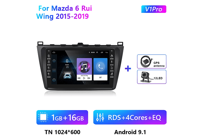 RD152 Android Mazda 6 rui asa 2015-2019 1GB a 8GB RAM e 16GB a 128GB ROM com ou sem Carplay