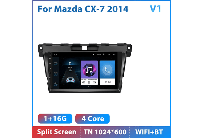 RD153 Android Mazda CX-7 2014 1GB a 8GB RAM e 16GB a 128GB ROM com ou sem Carplay