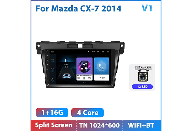 RD153 Android Mazda CX-7 2014 1GB a 8GB RAM e 16GB a 128GB ROM com ou sem Carplay