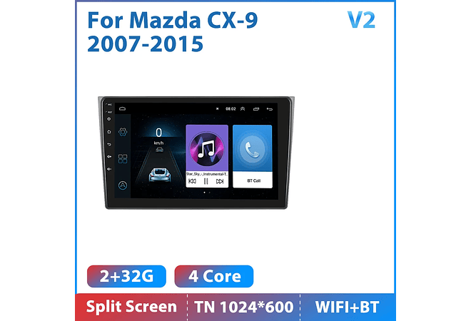 RD154 Android Mazda CX-9 2007-2015 1GB a 8GB RAM e 16GB a 128GB ROM com ou sem Carplay