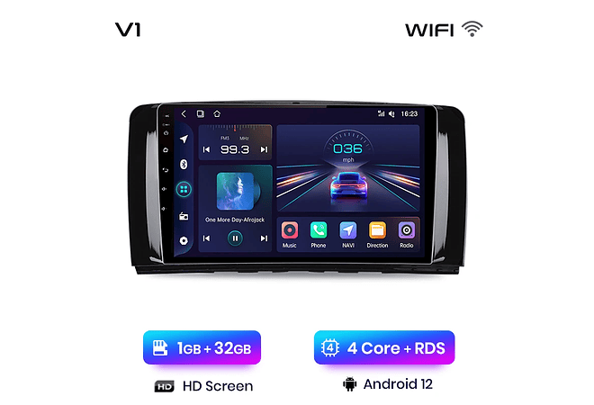 RD155 Android Mercedes r-classe w251 r300 2011-2015 1GB a 8GB RAM e 16GB a 128GB ROM com ou sem Carplay