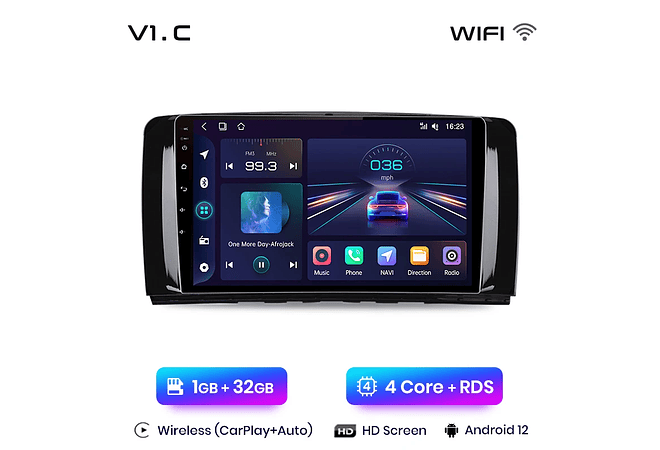 RD155 Android Mercedes r-classe w251 r300 2011-2015 1GB a 8GB RAM e 16GB a 128GB ROM com ou sem Carplay