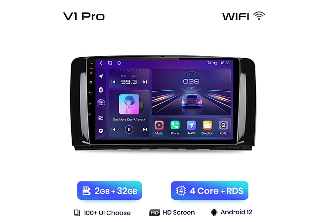 RD155 Android Mercedes r-classe w251 r300 2011-2015 1GB a 8GB RAM e 16GB a 128GB ROM com ou sem Carplay