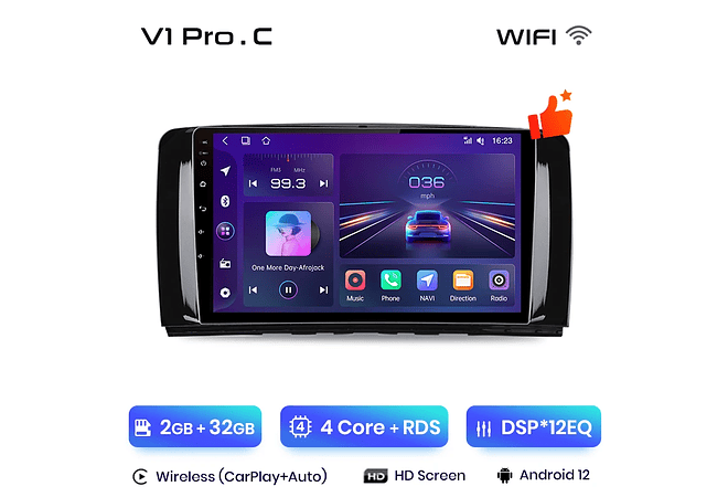 RD155 Android Mercedes r-classe w251 r300 2011-2015 1GB a 8GB RAM e 16GB a 128GB ROM com ou sem Carplay