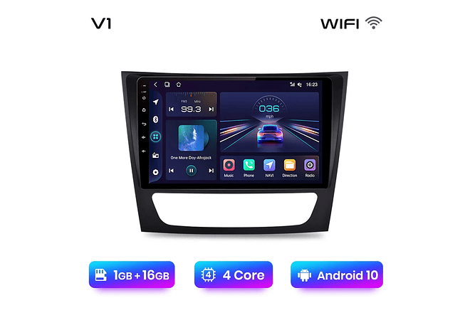 RD156 Android Mercedes w211 e300 2002-2010 1GB a 8GB RAM e 16GB a 128GB ROM com ou sem Carplay